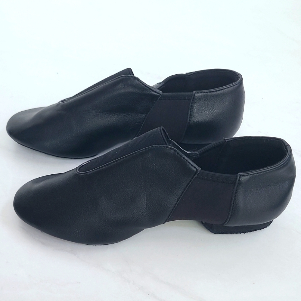 NWOT Bokimd Black Leather Dance Shoes Girls Size 4